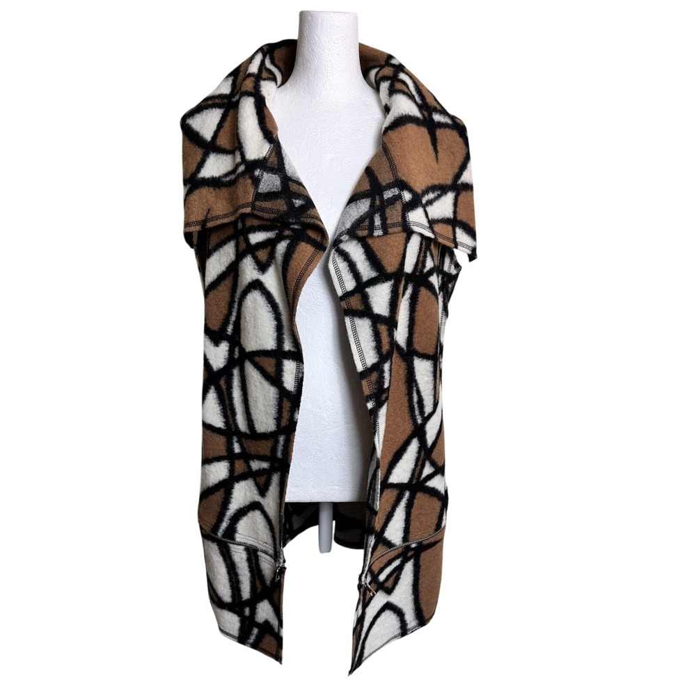 Athena Marie Women's Sweater Cardigan Vest Open Front Poly/Wool Blend Size S